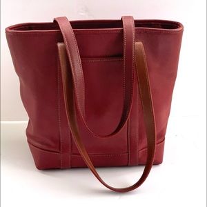 Coach Gallery Red Leather Tote Good Condition